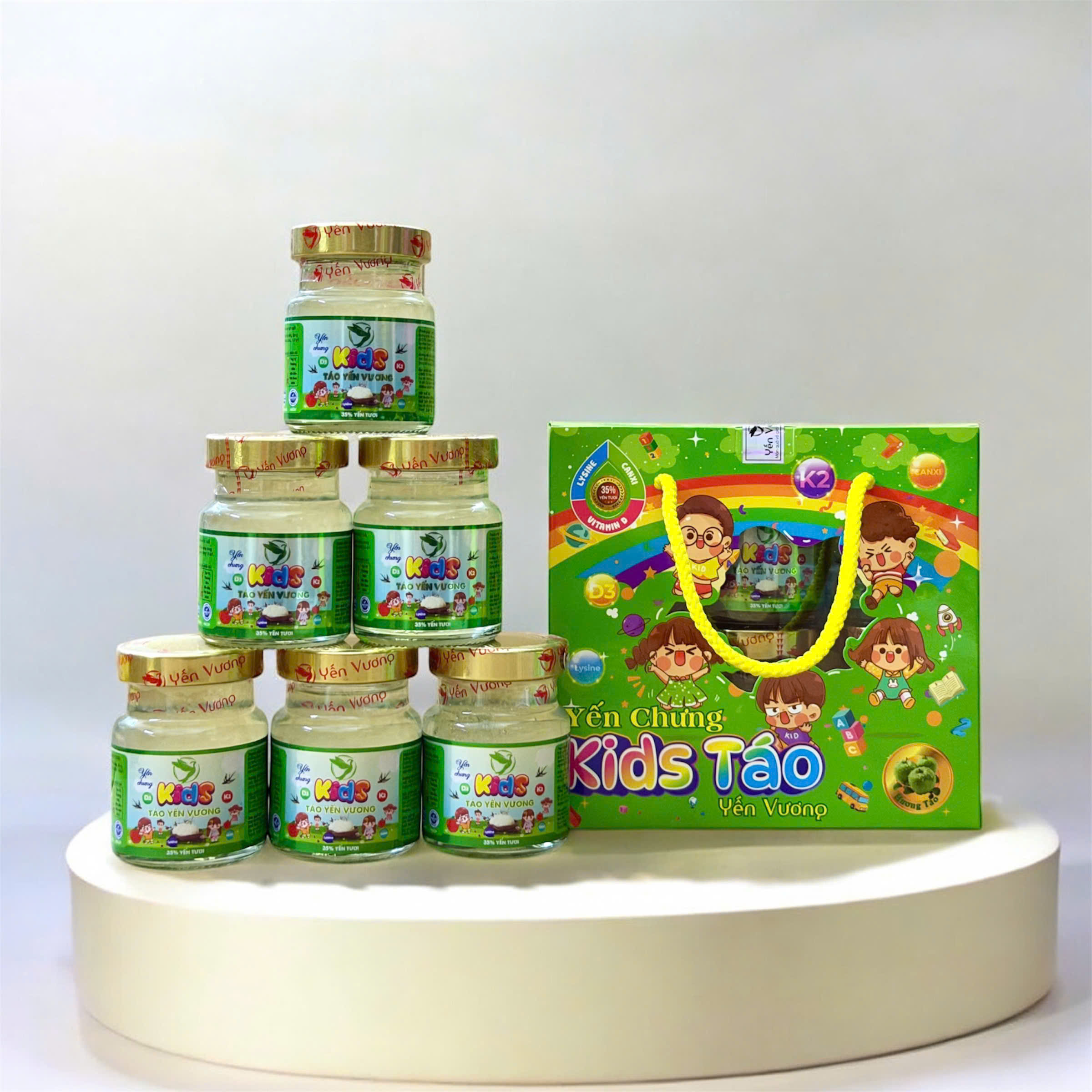 Lốc 6 hũ yến Vương 70ml Kids Táo